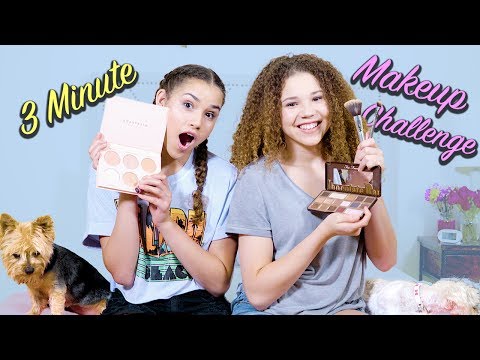 3 Minute Makeup Challenge | Haschak Sisters