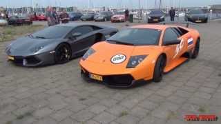 preview picture of video 'Start of a Rally with lots of Supercars (Loud Revs)'