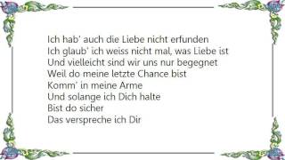 Westernhagen - Komm&#39; in Meine Arme Lyrics