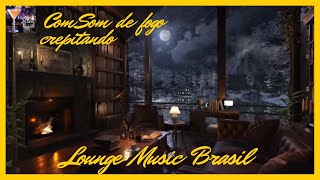 LOUNGE MUSIC 2022 Relax-Som Crepitar Do Fogo Lareira De Charmosa Biblioteca-Chuva Fina Caindo-ASMR