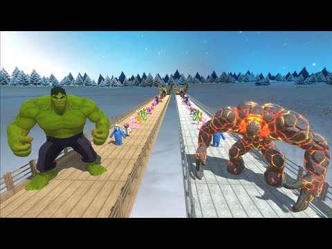 LAVA BOY VS HULK LAVA DEATH RUN - Animal Revolt Battle Simulator