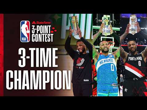 Damian Lillard Makes HISTORY With THREE 3-Point Contest Wins 🔥