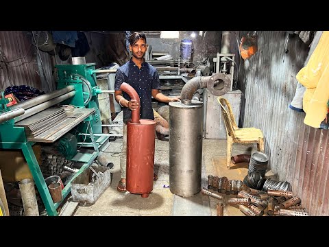 How It's Made Truck Silencer. How Semi Truck Exhaust Mufflers are Made.