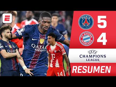 ¡EL PARTIDO DEL AÑO! PSG le ganó 5-4 al BAYERN MUNICH de Luis Díaz | Resumen | Champions League