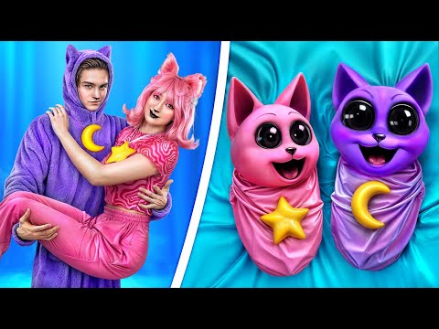 Catnap KITTINAP ile Evlendi! Catnap Yavru Kedi Sahibi! Gülümseyen Yaratıklardan Harika Ebeveynlik