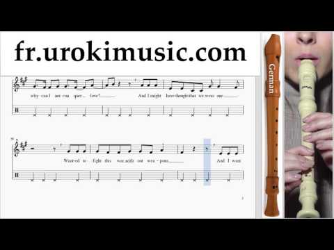 Cours de Flute à bec G. Sia Elastic Heart Partie#2 Partitions Mélodie Сhansons Tuto Comment Jouer