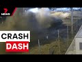 Shocking moment Holden rolls in high-speed crash at Outer Harbor | 7 News Australia