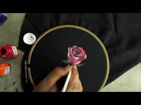 Fabric Painting Rose Painting/Fabric Painting Course part 19 of 25