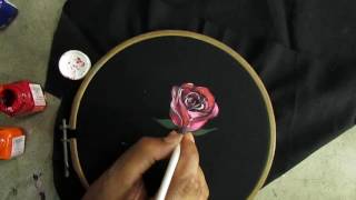 Fabric Painting Rose Painting/Fabric Painting Course part 19 of 25