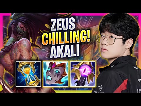 ZEUS CHILLING WITH AKALI TOP! - T1 Zeus Plays Akali TOP vs Rumble! | Season 2024