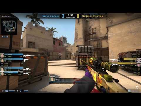 CS:GO POV Demo Na'Vi S1mple (25/16) vs NiP (de_mirage)