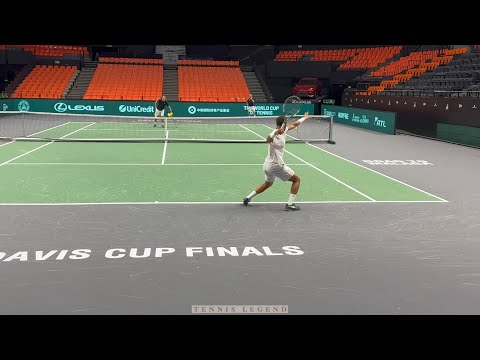 The Massive Strokes of Arthur Fils (Practice Davis Cup 2024)