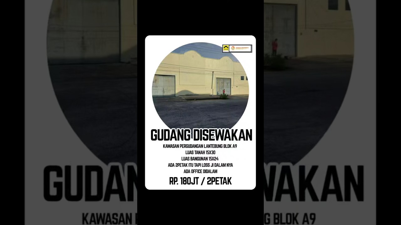 Lantebung Warehouse Area Block A9 Land Area 15x30 Building Area 15x24 There Are 2 Units But It's Losing Space Inside There's an Office Inside Rp. 180 Million / 2 Units
