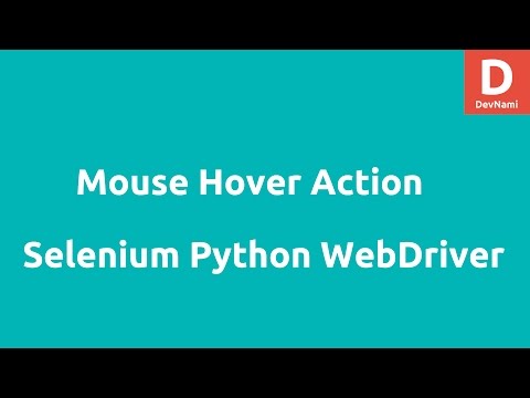 Mouse Hover Actions in Selenium Python Webdriver