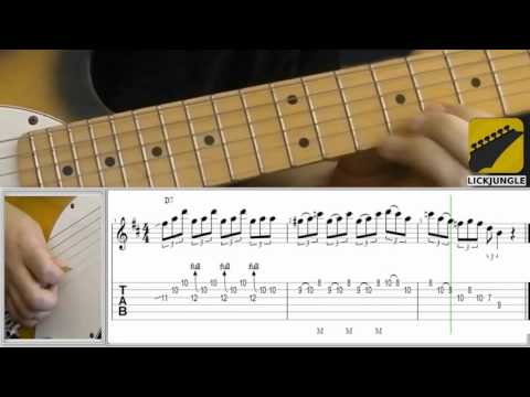 Chuck Berry style lick - Fast - Adding a dorian flavor to the blues