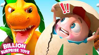 Dangerous Dinosaur Jungle Ride! Thrilling Escape with Humpty, Johnny, and Dolly! 🌳🦖🎈