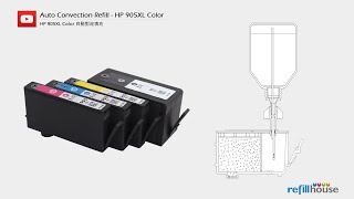 How to refill HP  902XL, 903XL, 904XL, 905XL Color ink cartridges - Auto Convection Refill System