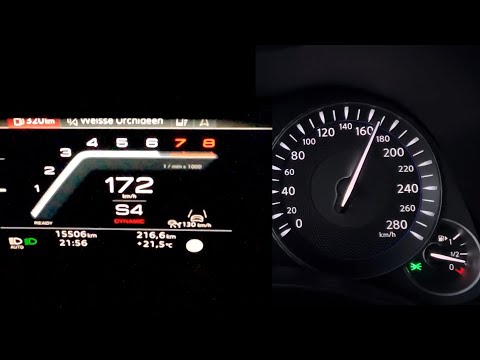 Audi A6 55 TFSI vs. Infiniti Q70 M37s (100-200 kph)