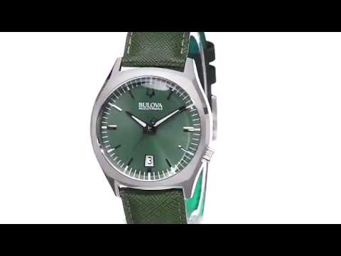 Bulova Accutron II Surveyor Green Leather and Dial Watch