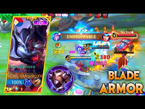 BEST ITEM TO COUNTER BADANG! ARMOR BLADE😱 ZHASK TOP GLOBAL!!MLBB