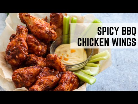 Spicy BBQ Chicken Wings | Game Day Wings | Well and Tasty