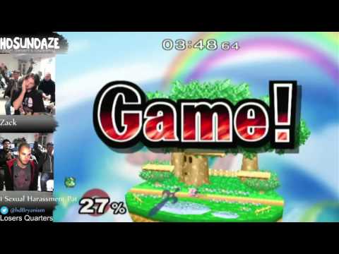 Zack (Sheik/Puff) vs Sexual Harassment Pat (Marth/Sheik) - Losers Quarters - HD Sundaze