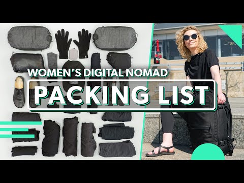 Women’s Digital Nomad Packing List | Clothing & Toiletries For Minimalist Carry On Travel Video