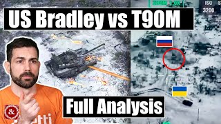 Ukrainian Bradley Battles Russian T90M Tank near Avdiivka