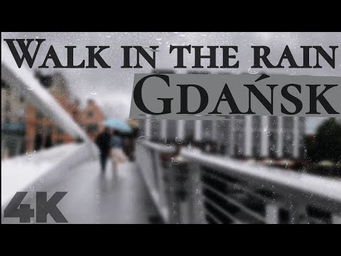 [ 4K ] Evening Walk in the rain, Gdańsk, Poland