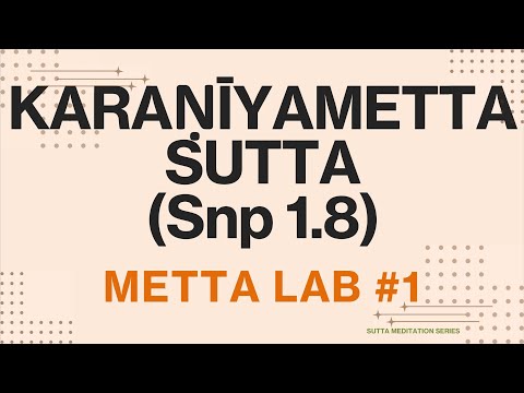 #01 Metta Lab @SuttaMeditationSeries — Karaniyametta Sutta