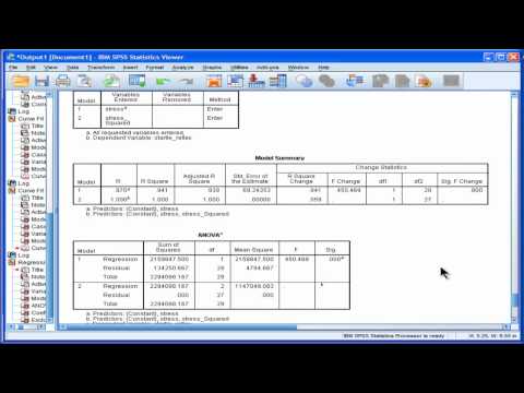 Curvilinear Regression - SPSS (part 6)