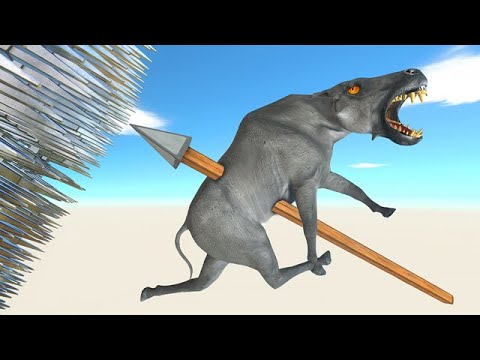 Double Ballista Pining Units on Spike Wall Above - Animal Revolt Battle Simulator