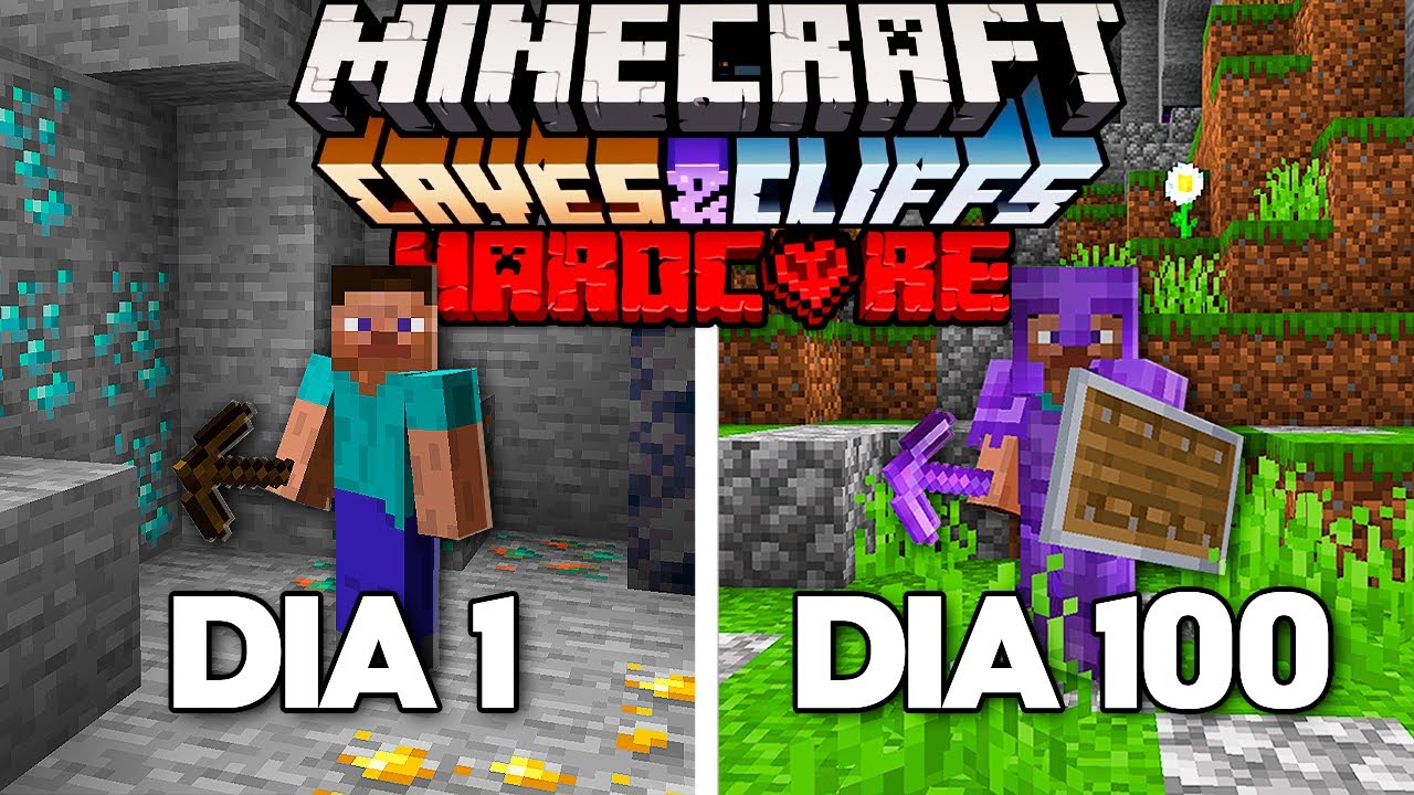 SOBREVIVI 100 DIAS em UMA CAVERNA no Minecraft 1.17 Hardcore - O FILME