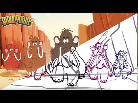Woolly Mammoth Stampede Animatic - Behind the Scenes Animation by Howdytoons Extras