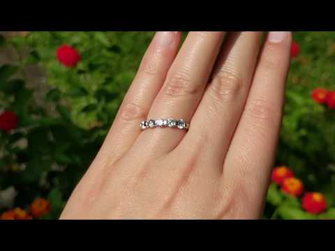 0.75 Carat Five Stone Bar Set Wedding Band - TwoBirch - TB-WR-0011-WG-J