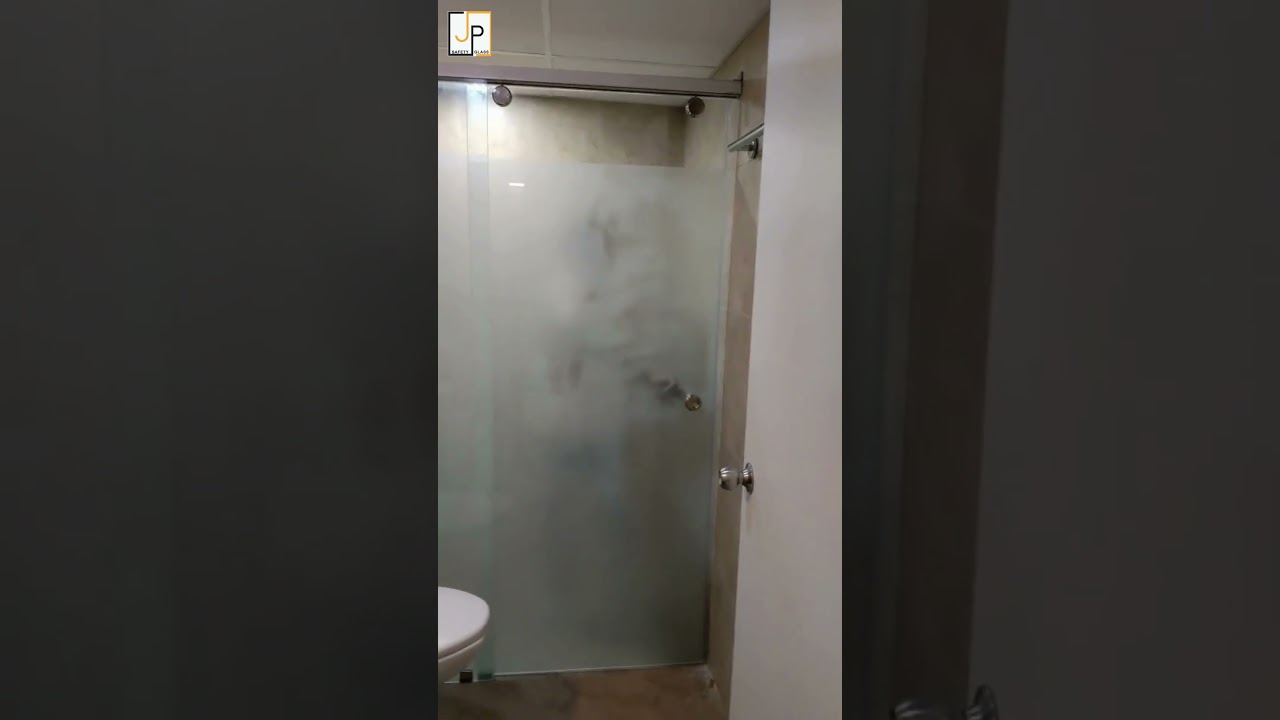 Toughened Glass Sliding Door Shower Partition Installation | Mysore | JP Safety Glass