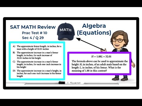 SAT Math Review - Practice Test #10 - Section 4 - Question 29 / Algebra (Equations)