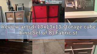 Review artsdi 13x13x13 storage cube bins(Set of 8) Fabric storage cubes with 8 Labels Window Cards &