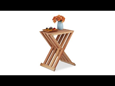 Table pliante en bois de noyer Marron - Bois manufacturé - 34 x 45 x 28 cm