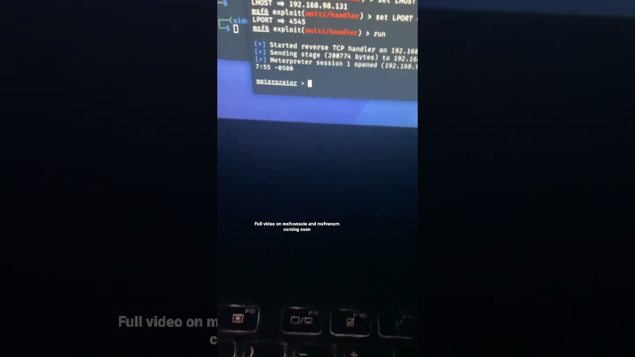 Msfvenom and msfconsole hacking tools #hacking #cybersecurity #msfvenom #kalilinux #programming