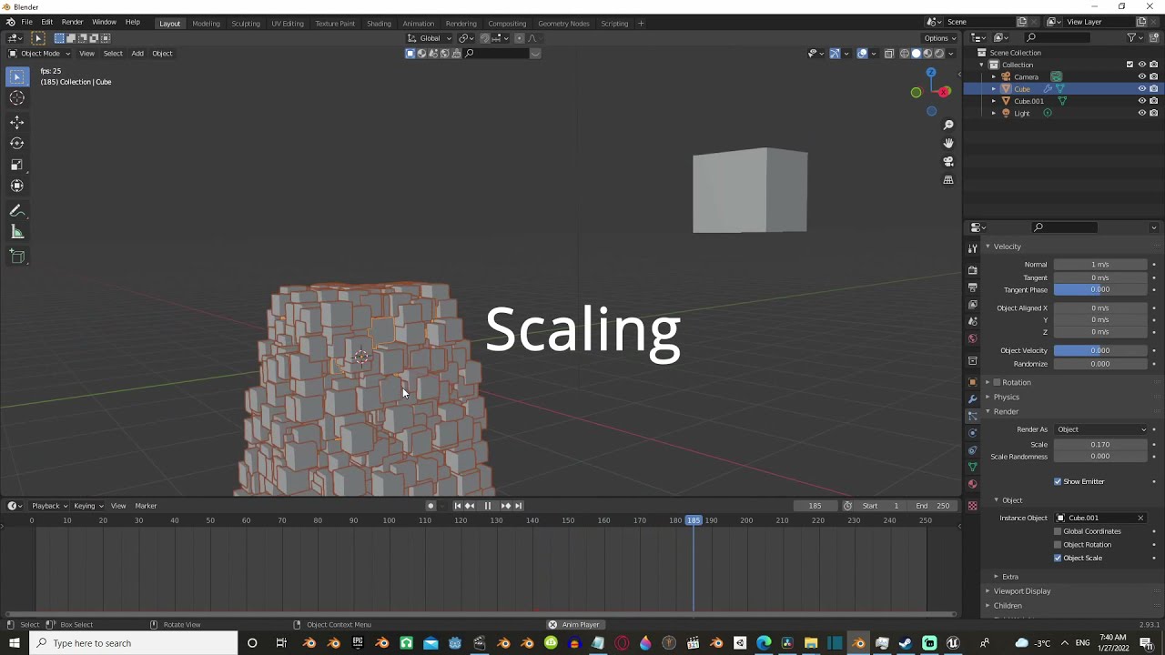 Blender 3d tutorial - Basic Particles set up