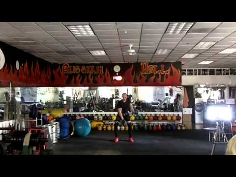 April 21, 2015 - World Record One Handed Long Cycle with 24kg 10 min, BW 190LB, Age 50-54