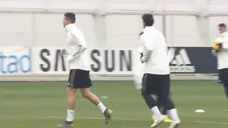 Cristiano Ronaldo back to Training for champion league match.