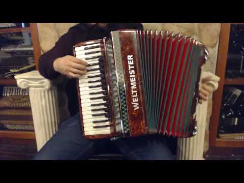 WELTMONT96RTW - Brown Green Weltmeister Monte Classic 37 Piano Accordion LMMM 37 96 $3999