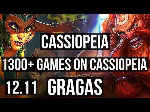 CASSIOPEIA vs GRAGAS (TOP) | 2.2M mastery, 1300+ games, 8/2/8 | KR Challenger | 12.11