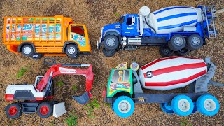 Large Concrete Mixer Trucks Pouring Concrete on Roads, Trains, Wobbling Trucks, Telolet Buses, Cr...
