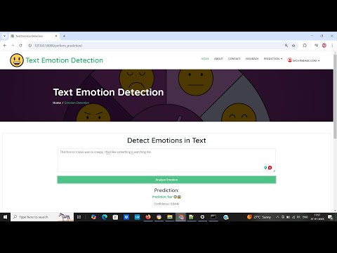 Text Emotion Detection System using Python Django Machine Learning