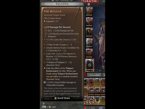 The Oculus - New Sorcerer Unique Diablo 4