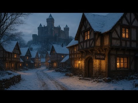 Winter in a MEDIEVAL VILLAGE 🌟 Celtic Cozy Medieval  Music & Ambience perfect for cold weather