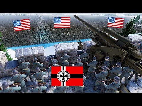 4,500,000 US ARMY Surrounds GERMAN FORTRESS Walls! - UEBS 2 Ultimate Epic Battle Simulator 2
